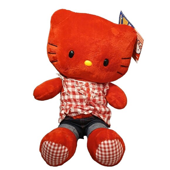 Hello Kitty Build-A-Bear BAB Sanrio Red Gingham Heart Limited Edition NO Bow TAG - Picture 1 of 14